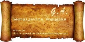 Georgijevits Angyalka névjegykártya